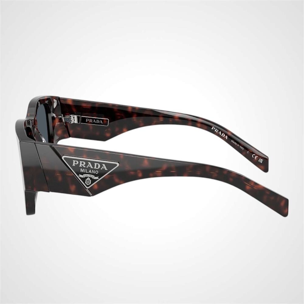 New PRADA Sunglasses Brown Root Tortoise Square Men's Plaque Logo - Picture 2 of 5